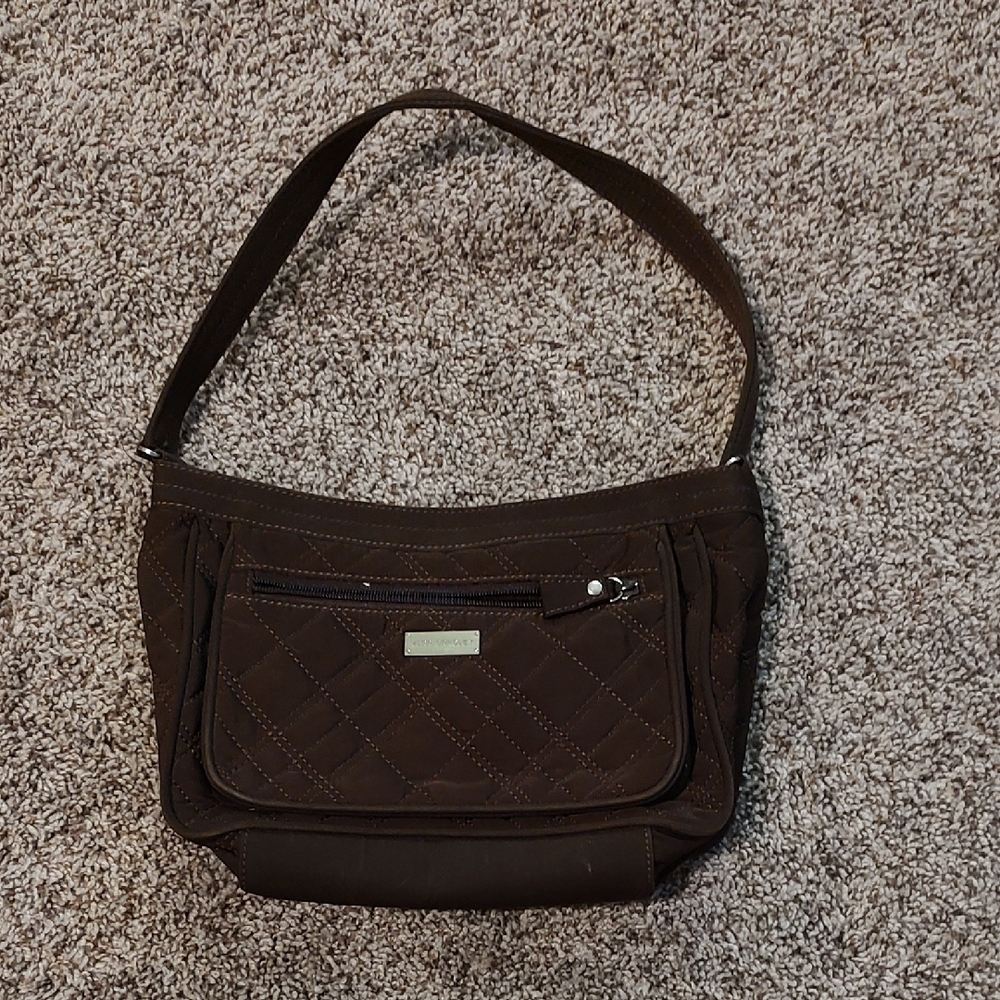 Vera Bradley Brown Shoulder Quilted Purse